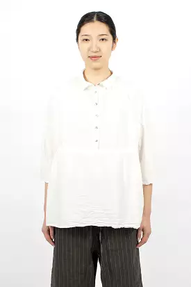 12_117 Drawstring Collar Shirt TC Milk