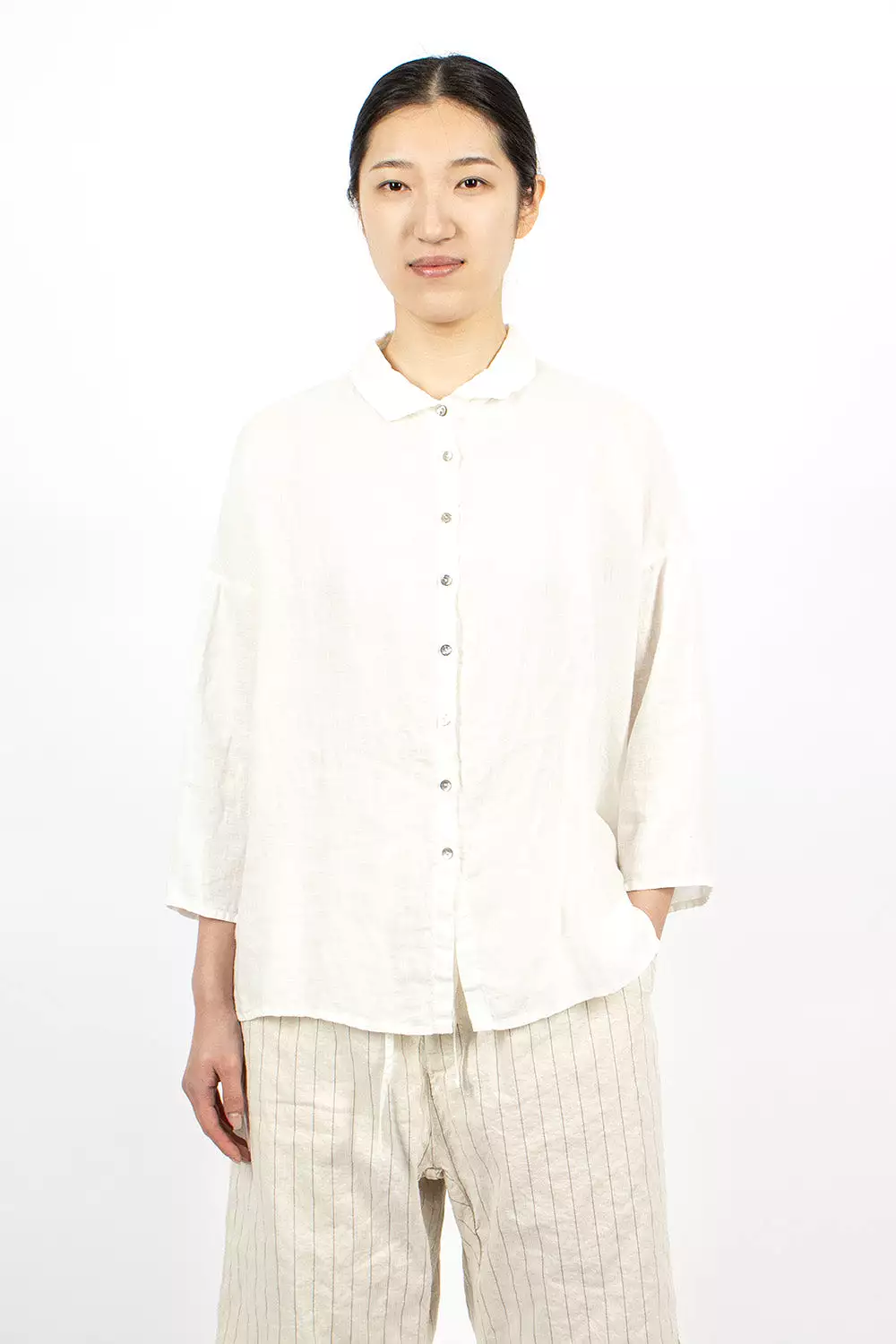 12_121 Short Collar Shirt LL Milk