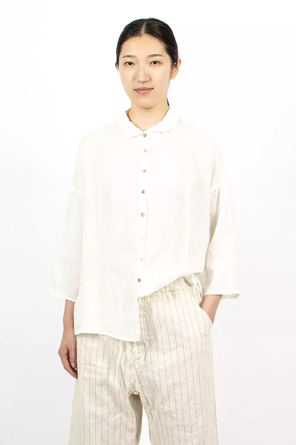 12_121 Short Collar Shirt LL Milk