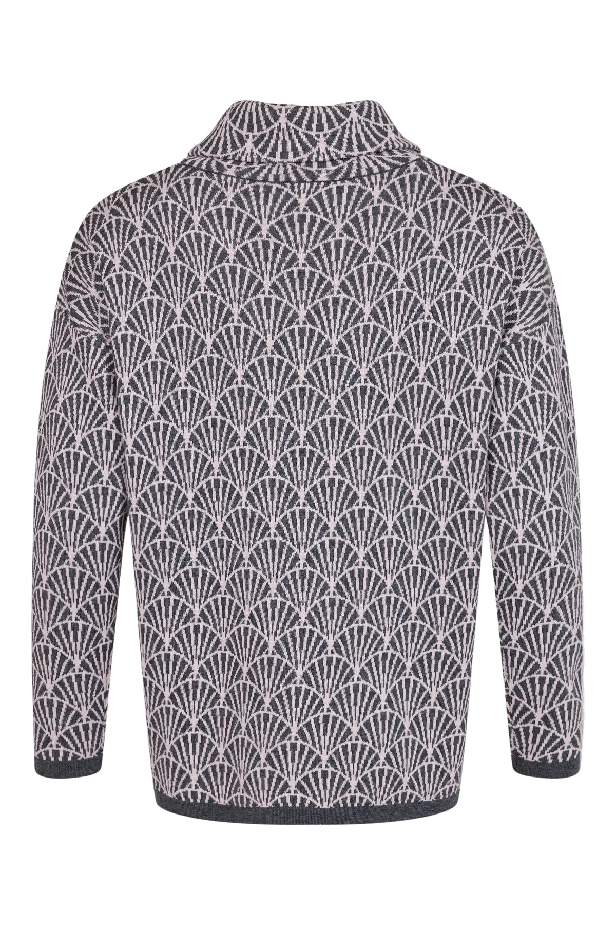 6883- Shell Print Polo Knit Jumper - Sunday