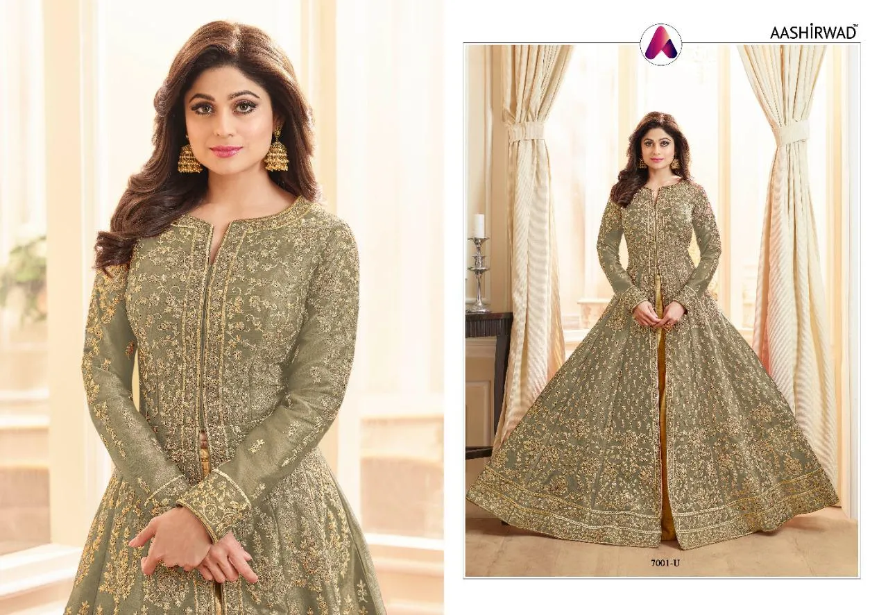 Aashirwad Baani Gold Bridal Wear Designer Gown Collection