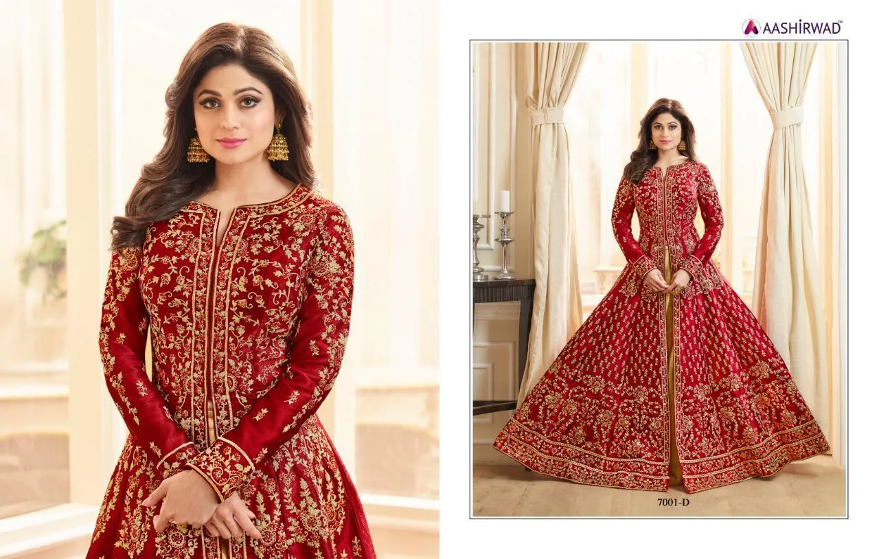 Aashirwad Baani Gold Bridal Wear Designer Gown Collection