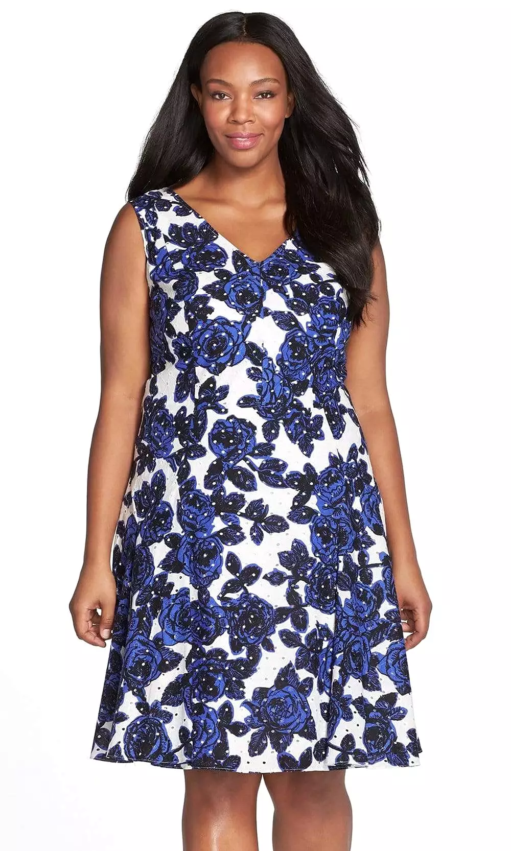 Adrianna Papell - 12249891 Strappy Floral V Neck Cocktail Dress - 1 Pc IVORY MULTI in Size 18W Available