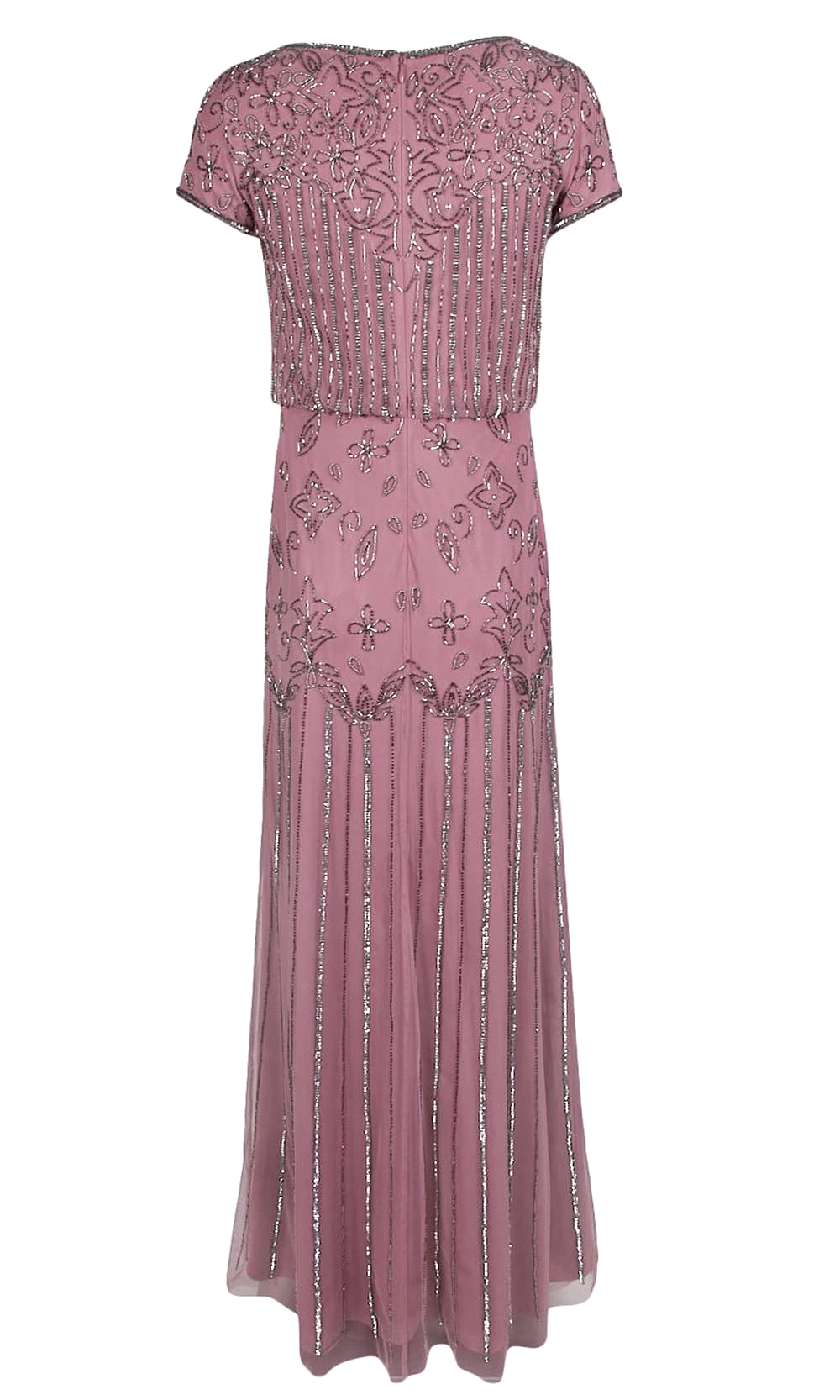 Adrianna Papell - 191906600 Embellished Mesh Blouson Evening Dress