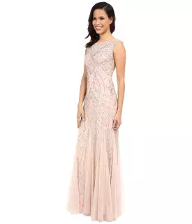 Adrianna Papell 61910460 Sequin Embellished Sleeveless Godet Gown