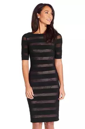 Adrianna Papell - AP1D103321 Two Tone Bateau Jersey Sheath Dress