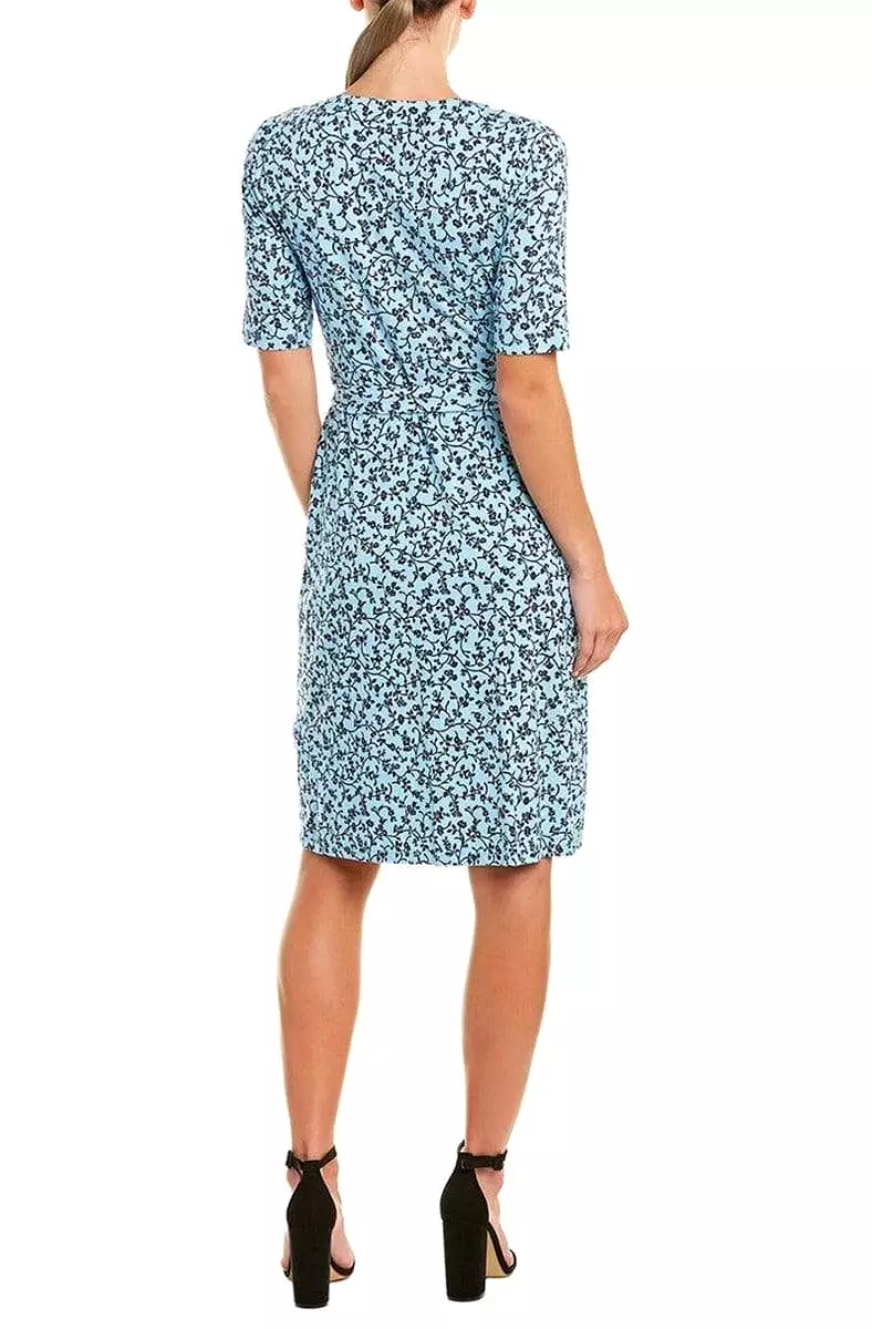 Adrianna Papell - AP1D103458 Floral Print V-neck Wrap Sheath Dress