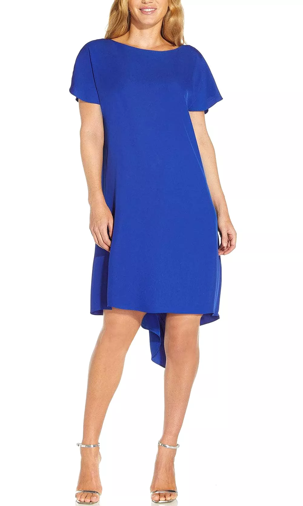 Adrianna Papell AP1D104430 - Short Sleeve Boat Neck Short Dress