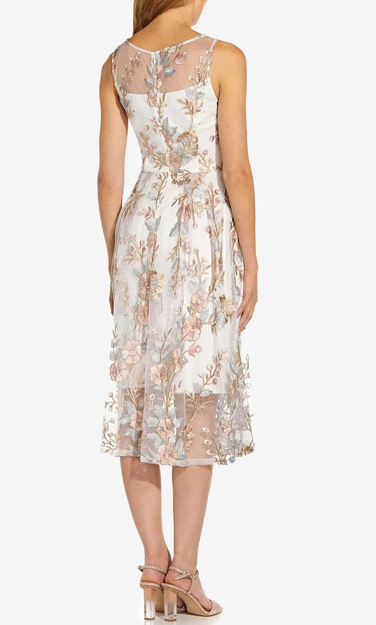 Adrianna Papell AP1D104513 - Floral Embroidered Midi Dress