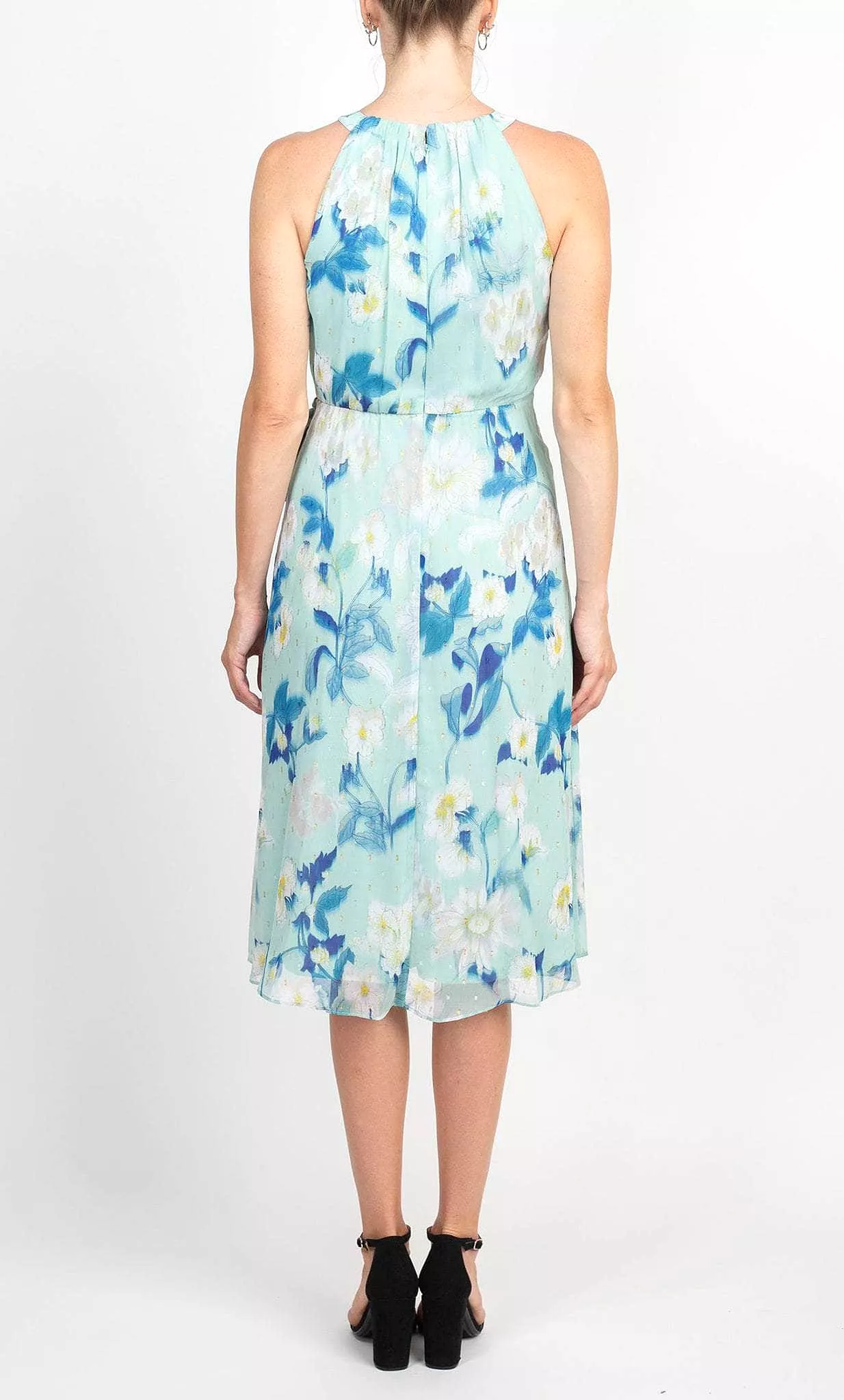 Adrianna Papell AP1D104534 - Halter Neck Floral Midi Dress