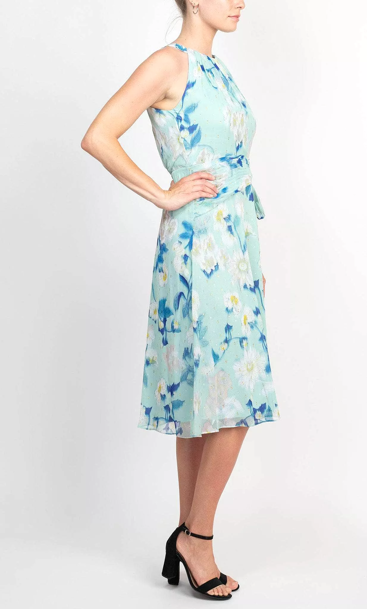 Adrianna Papell AP1D104534 - Halter Neck Floral Midi Dress