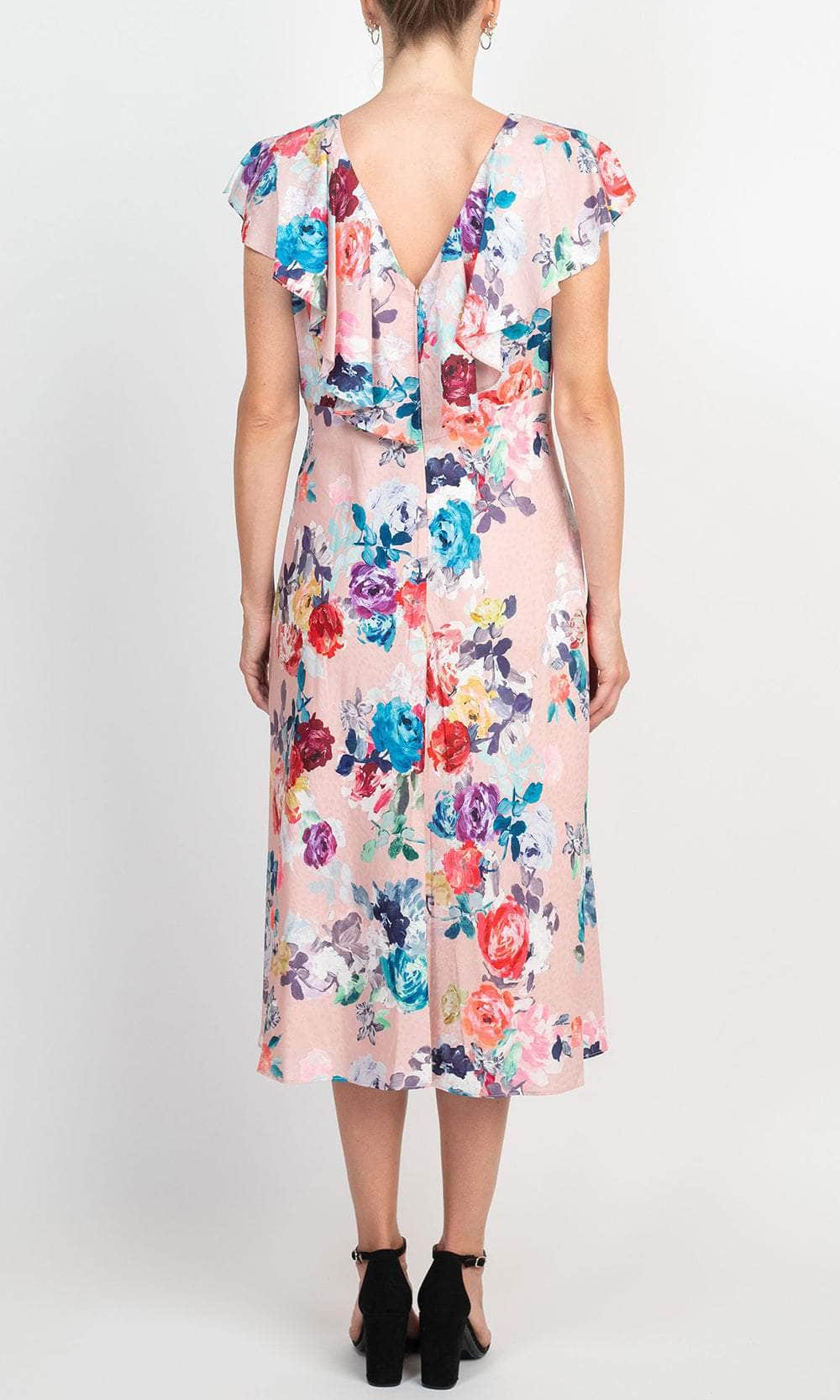 Adrianna Papell AP1D104619 - Floral Jewel Neck Casual Dress