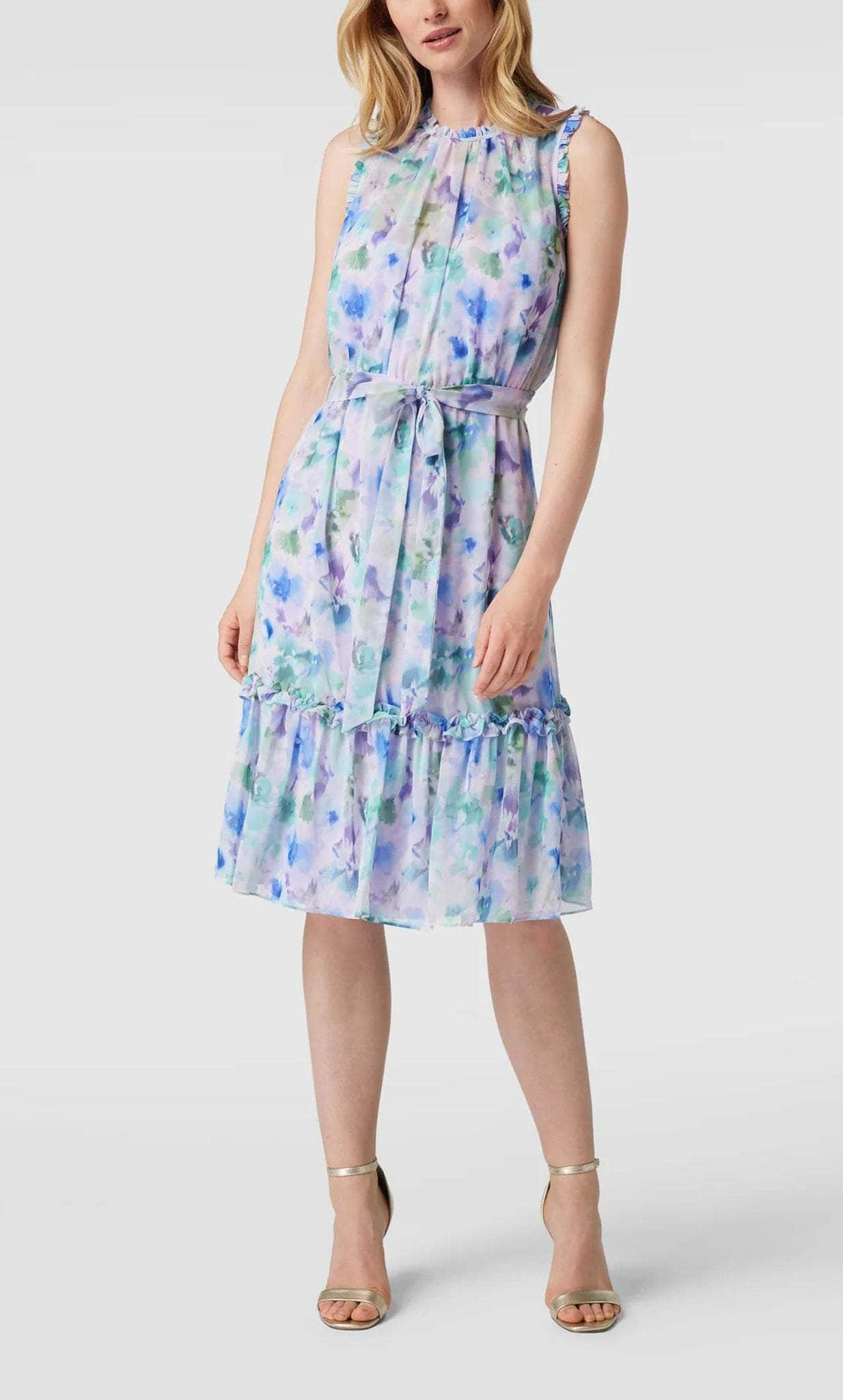 Adrianna Papell AP1D104710 - Ruffle Trim Floral Cocktail Dress