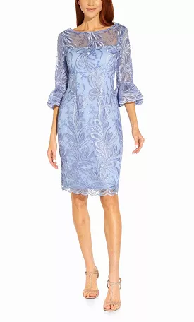 Adrianna Papell AP1D104722 - Embroidered Bell Sleeve Cocktail Dress