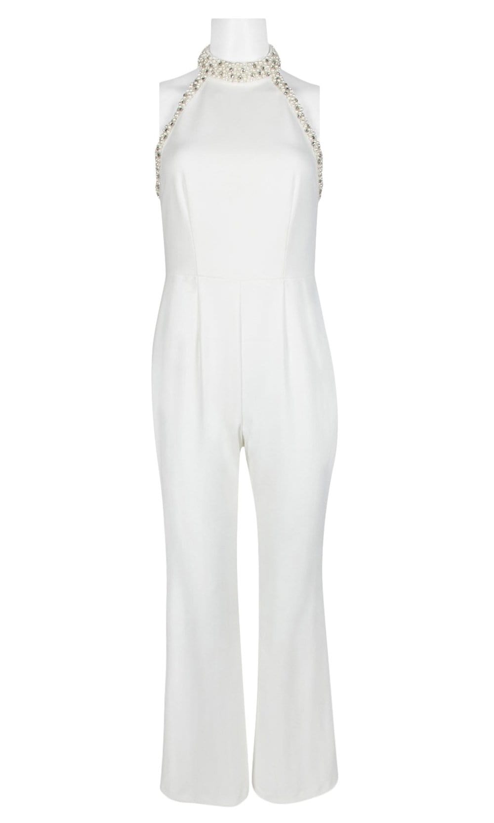 Adrianna Papell - AP1E204372 Pearl Beaded High Halter Jumpsuit