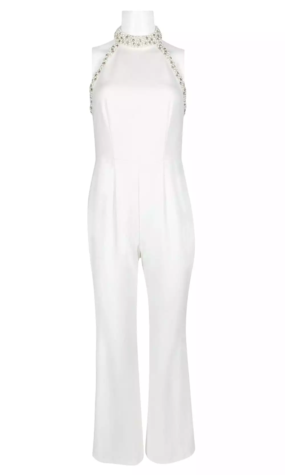 Adrianna Papell - AP1E204372 Pearl Beaded High Halter Jumpsuit