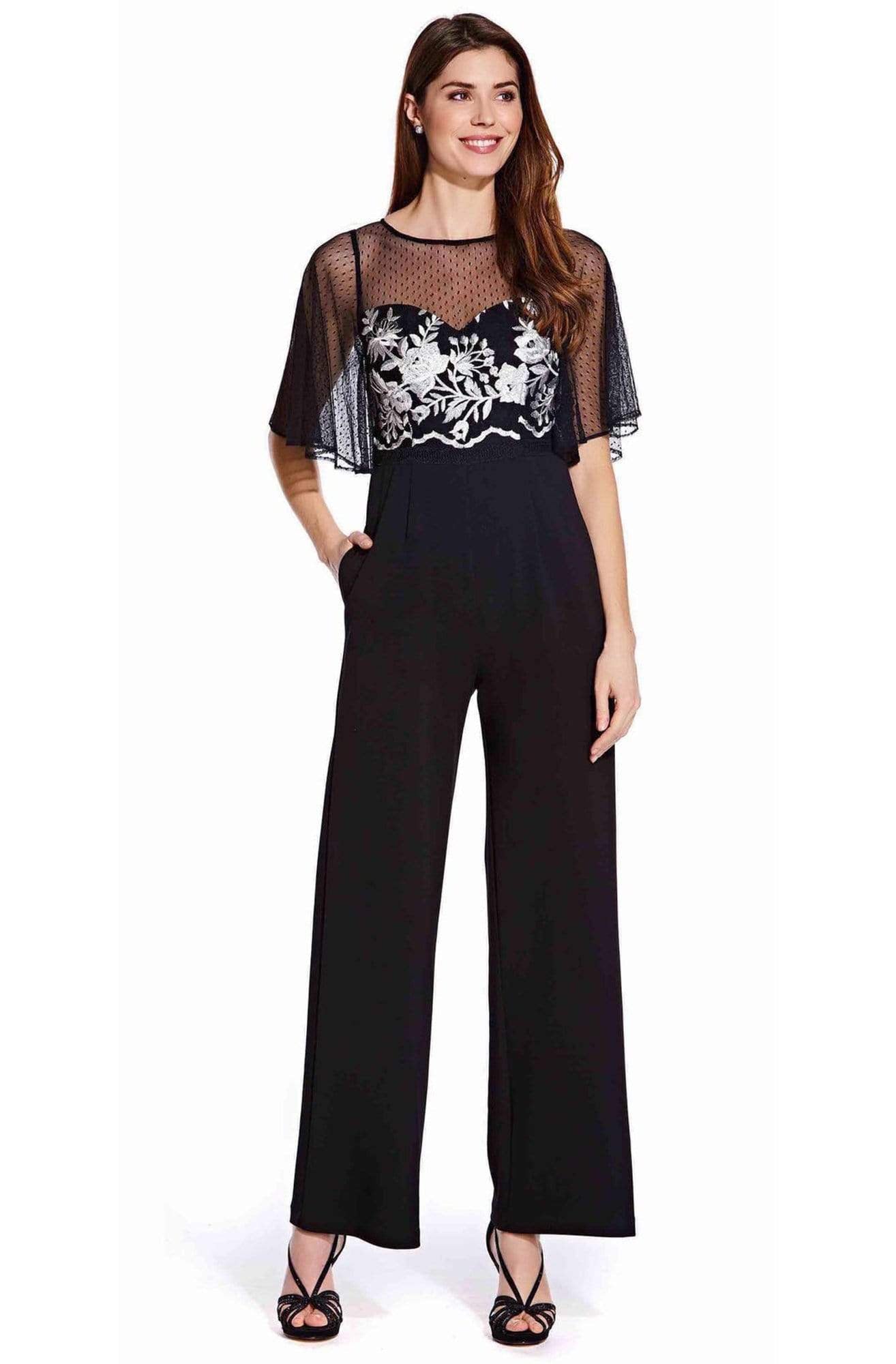 Adrianna Papell - AP1E205755 Floral Embroidered Jumpsuit