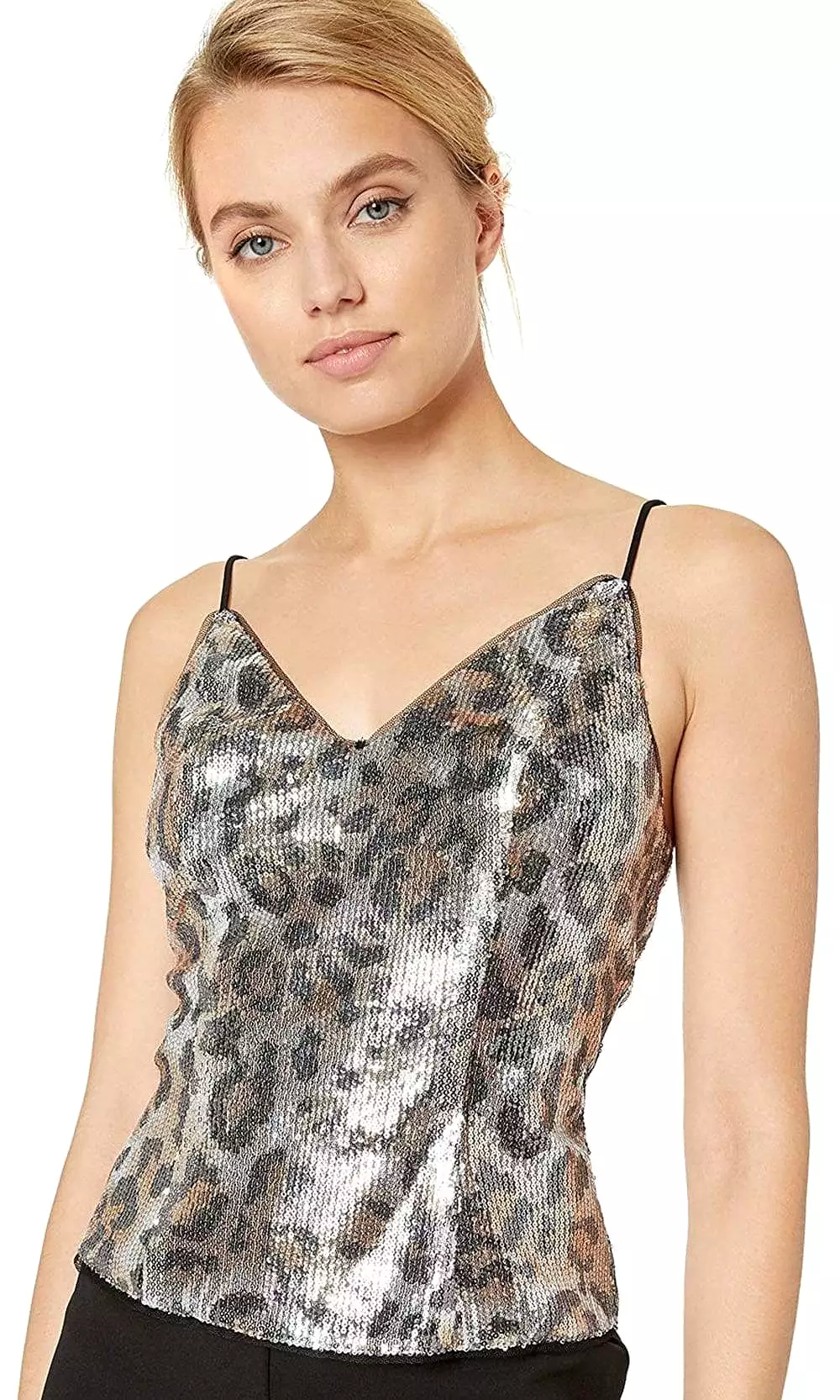 Adrianna Papell - AP1E206282 Sequined Animal Print Top Jumpsuit