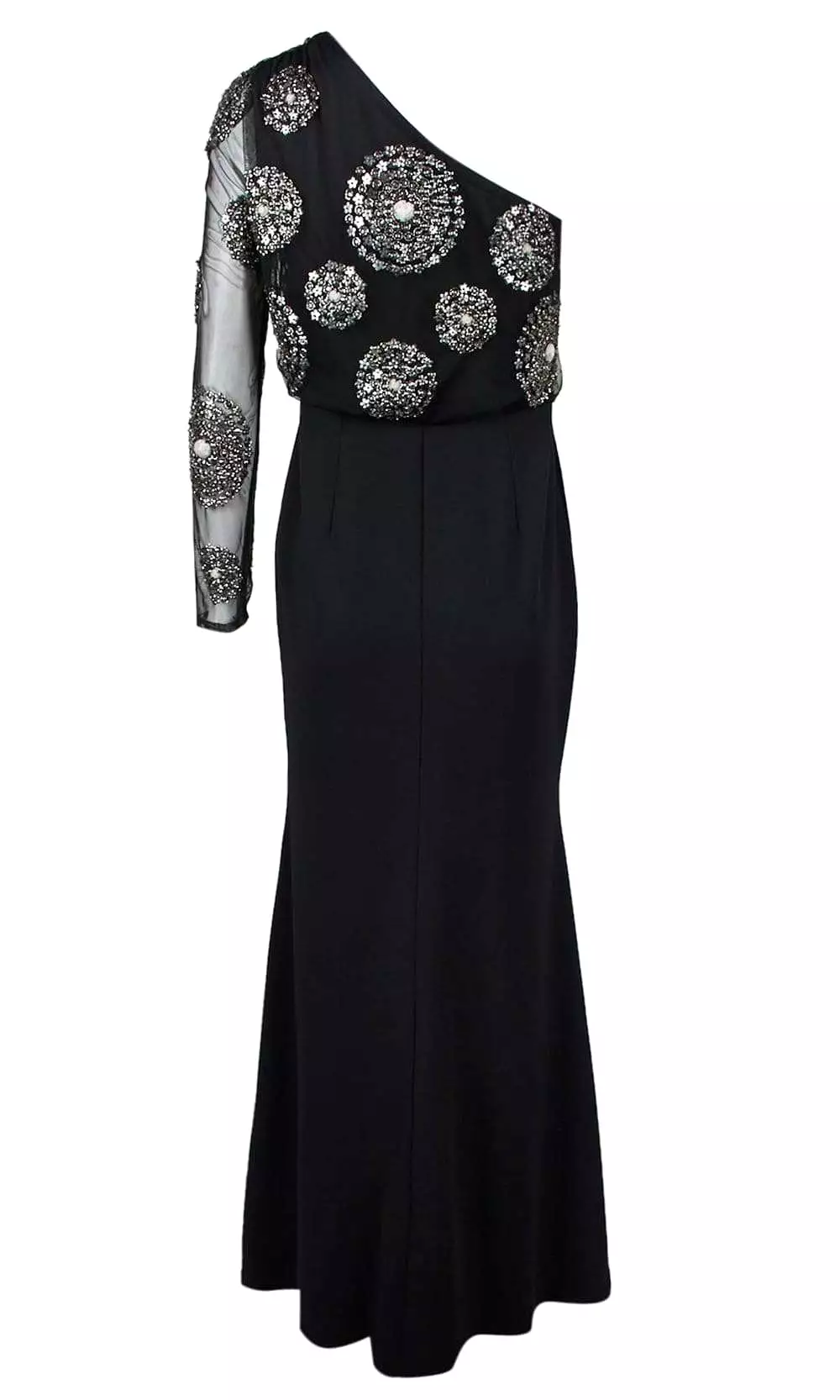 Adrianna Papell - AP1E206525 Embellished Asymmetric Trumpet Dress