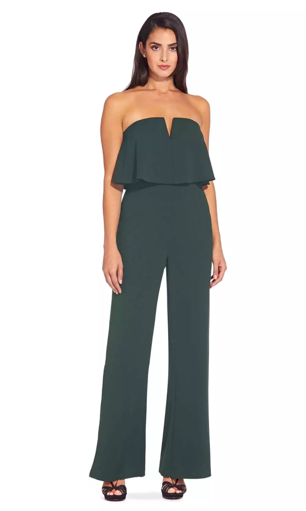 Adrianna Papell - AP1E206916 Strapless Flounce Bodice Crepe Jumpsuit