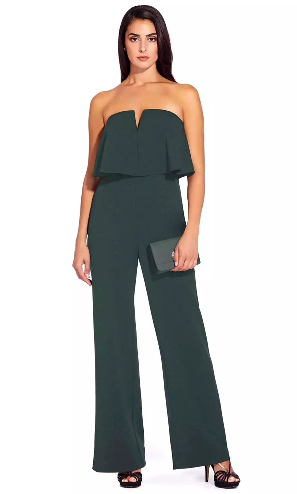 Adrianna Papell - AP1E206916 Strapless Flounce Bodice Crepe Jumpsuit