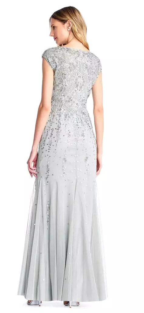 Adrianna Papell - Bead Embellished Bateau Godet Evening Gown AP1E202893