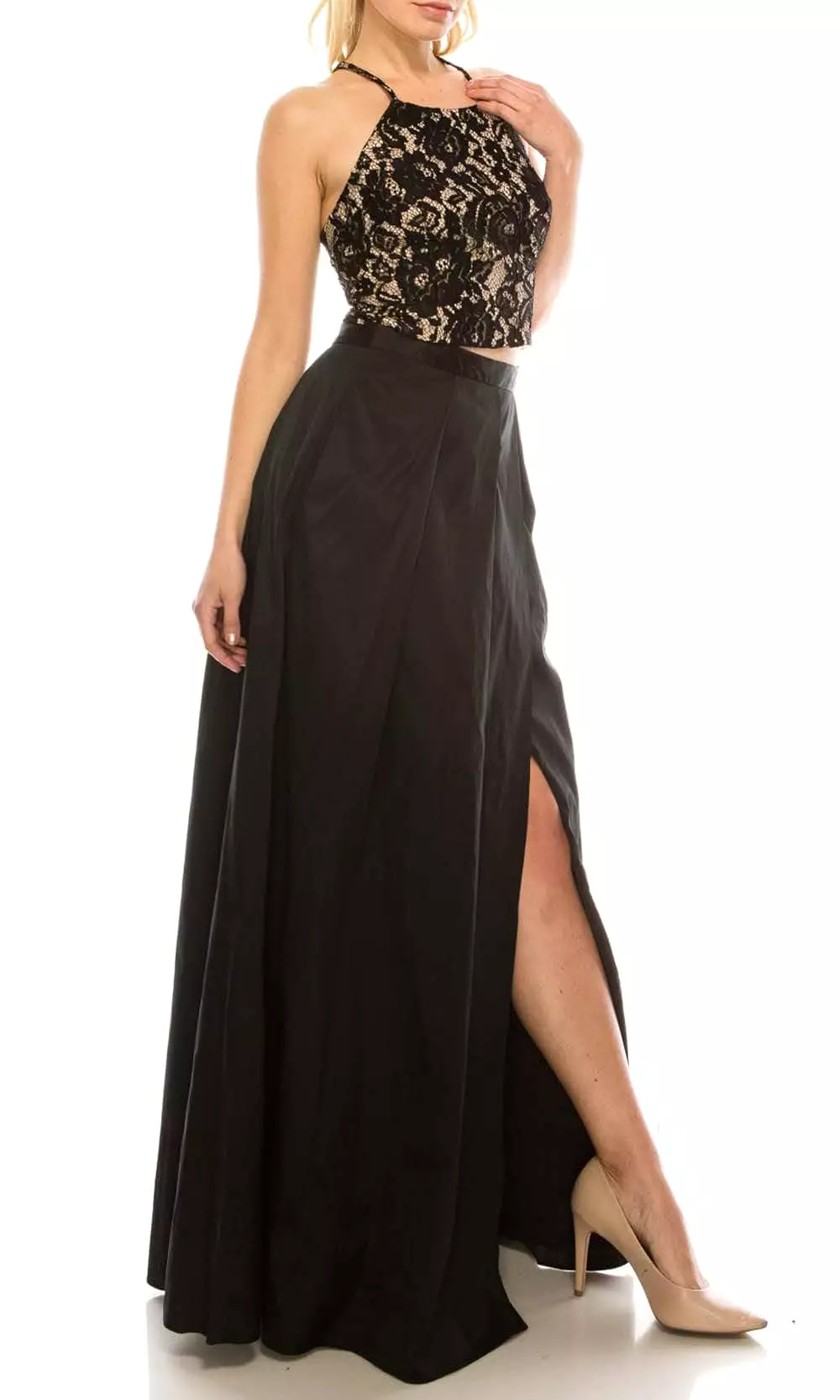 Adrianna Papell - MN2E200991 Two-Piece Halter Dress