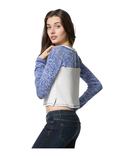 Aeropostale Womens Colorblock Cropped Pullover Sweater