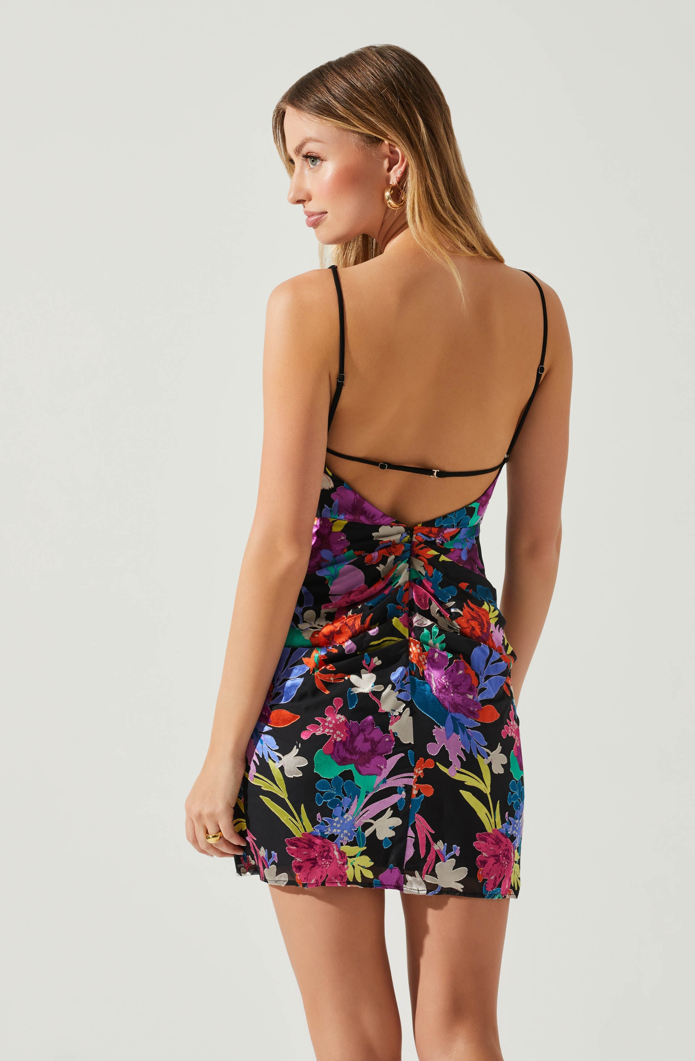 Alivia Floral Twist Front Mini Dress