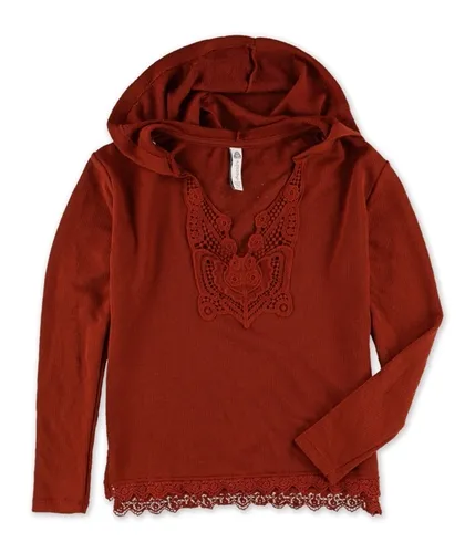 American Rag Womens Crochet Trim Hoodie Sweatshirt, TW2