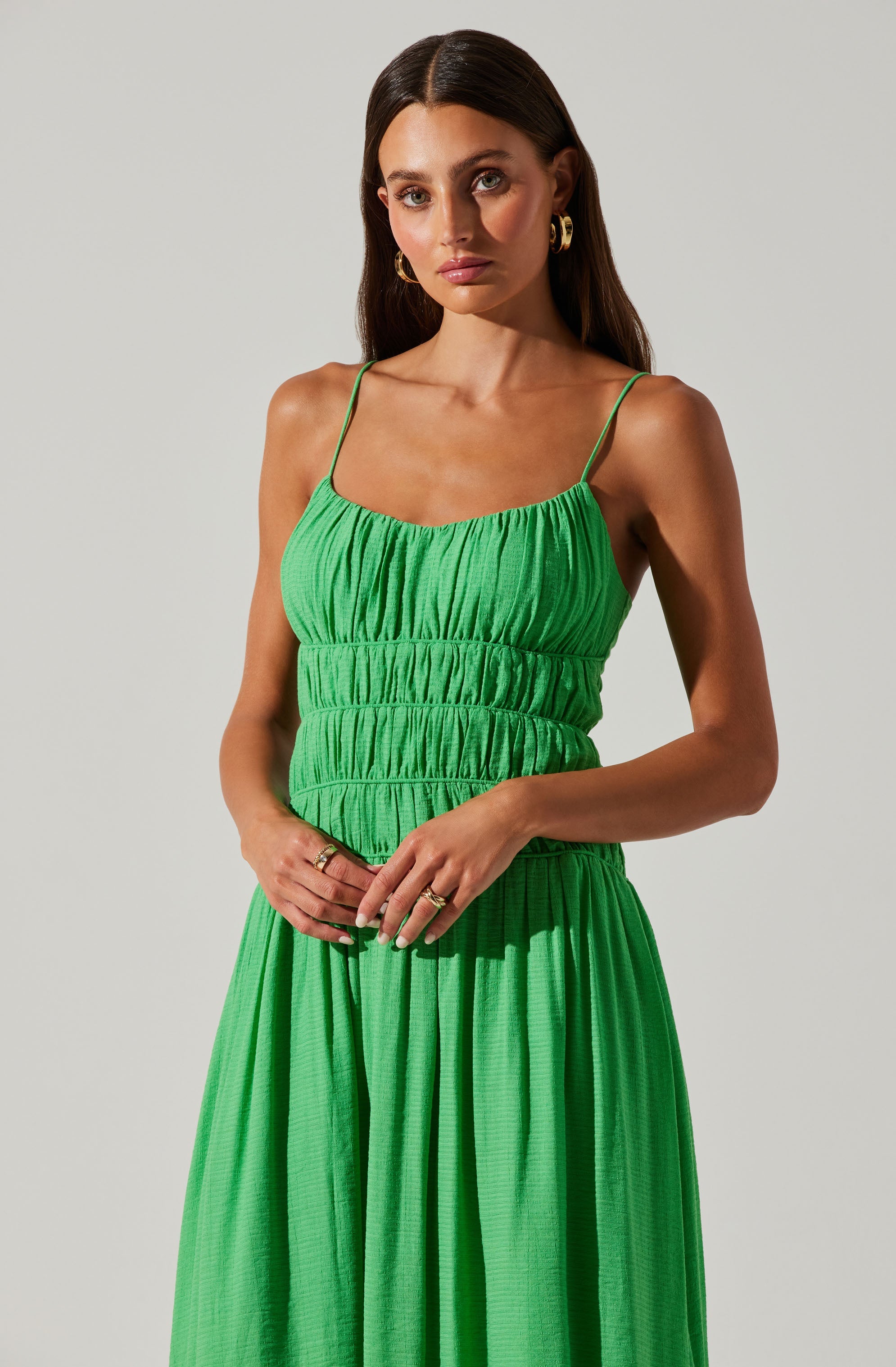 Andrina Smocked Midi Dress