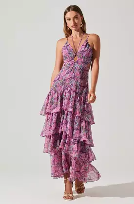 Aneira Floral Tiered Maxi Dress