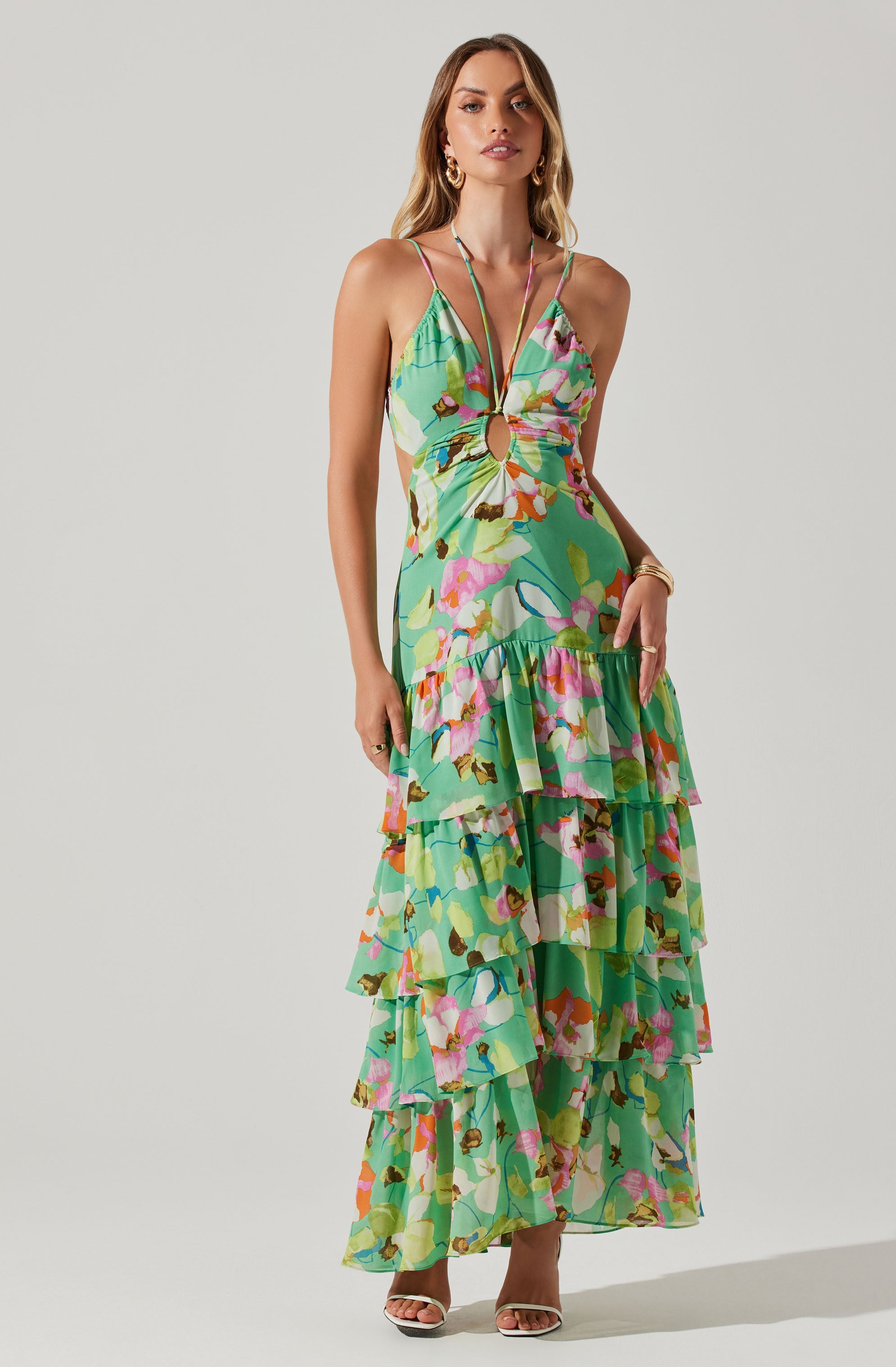 Aneira Floral Tiered Maxi Dress