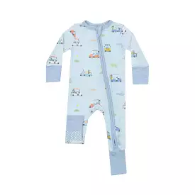 Angel Dear - Blue Golf Carts Zipper Romper