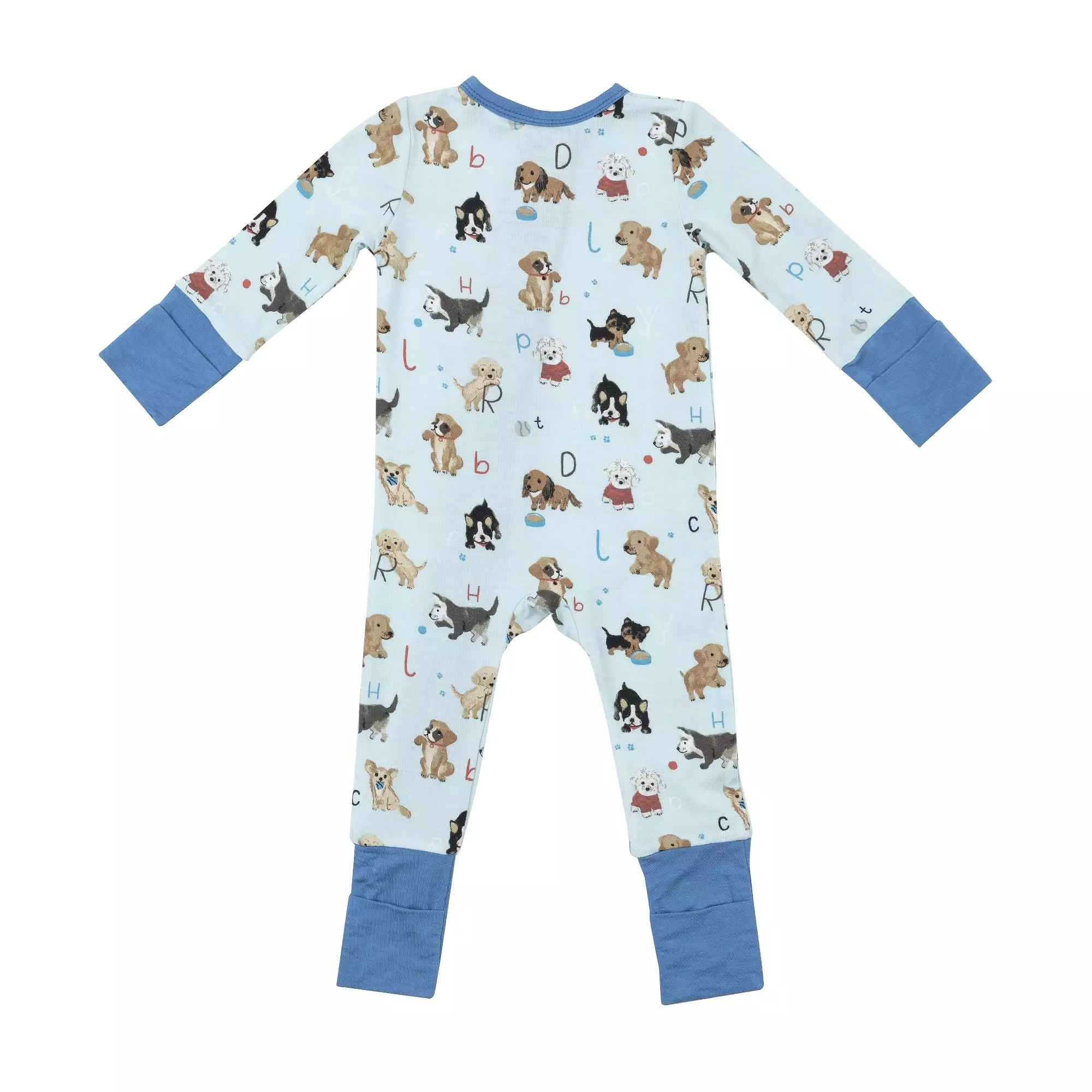 Angel Dear - Blue Puppy Alphabet Zipper Romper