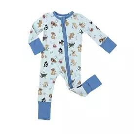 Angel Dear - Blue Puppy Alphabet Zipper Romper