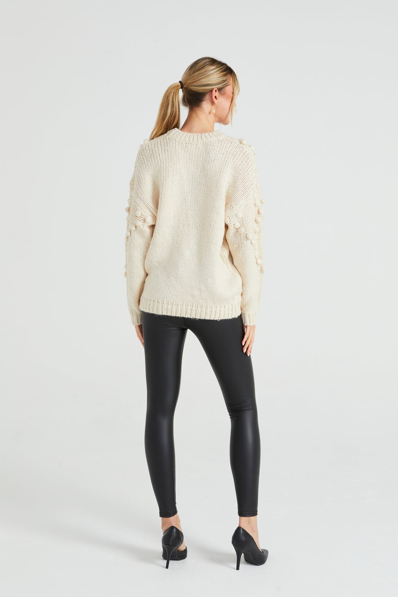 Angeleye Knit Jumper With Pom-pom Details