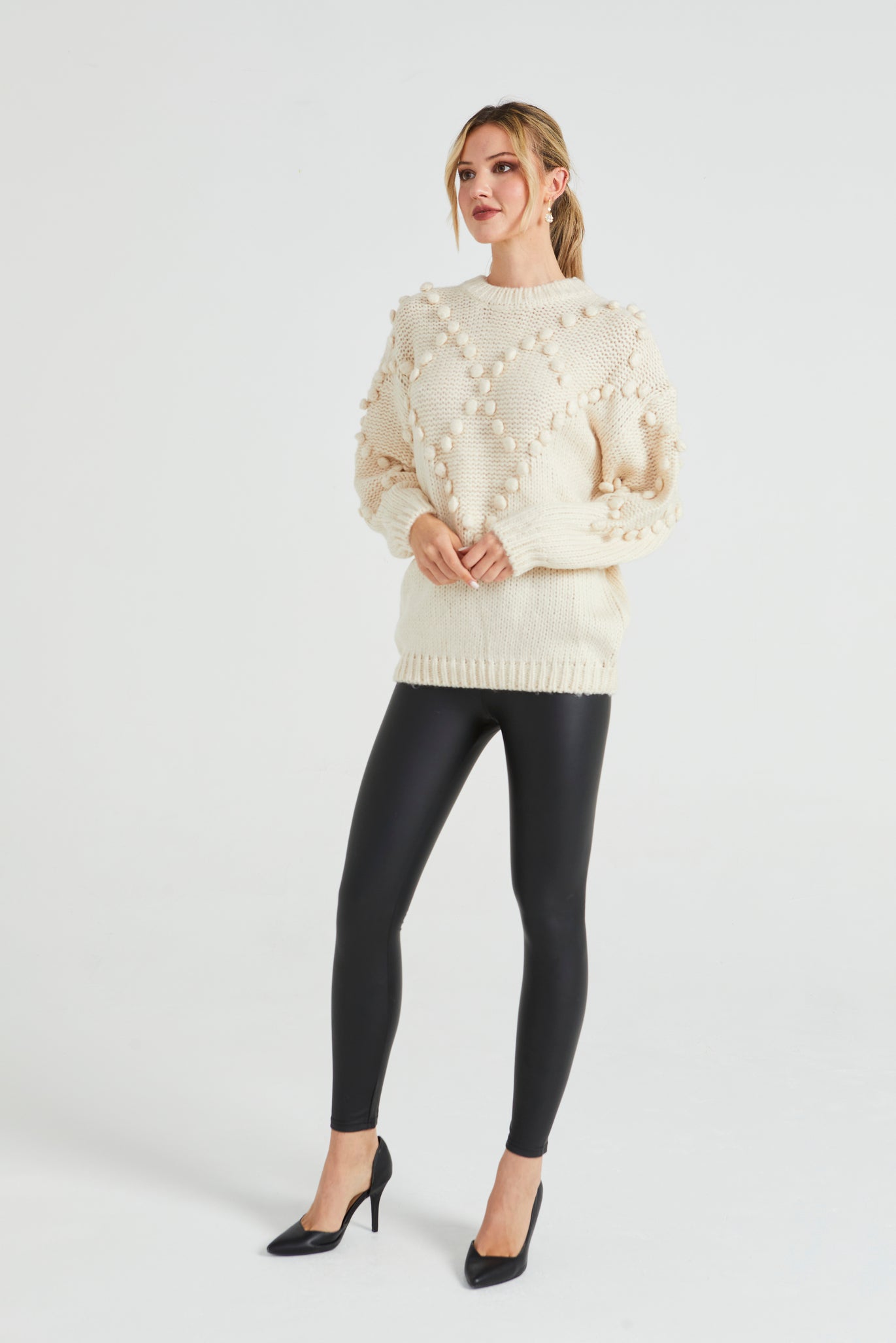 Angeleye Knit Jumper With Pom-pom Details