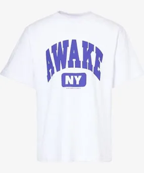 Awake NY Mens White Varsity logo-print cotton-jersey T-shirt