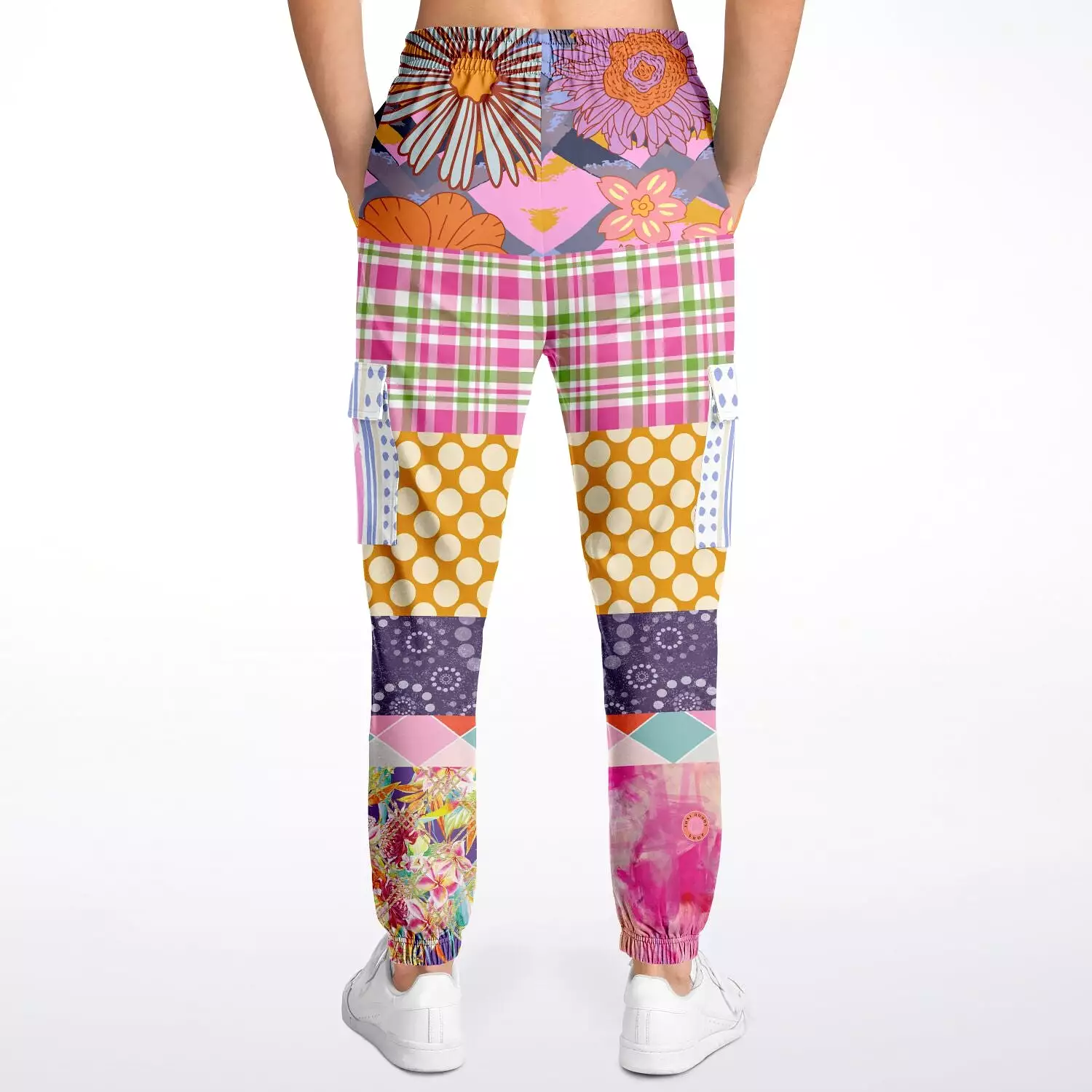 Bahama Mama Pink Patchwork Unisex Eco-Poly Cargo Joggers