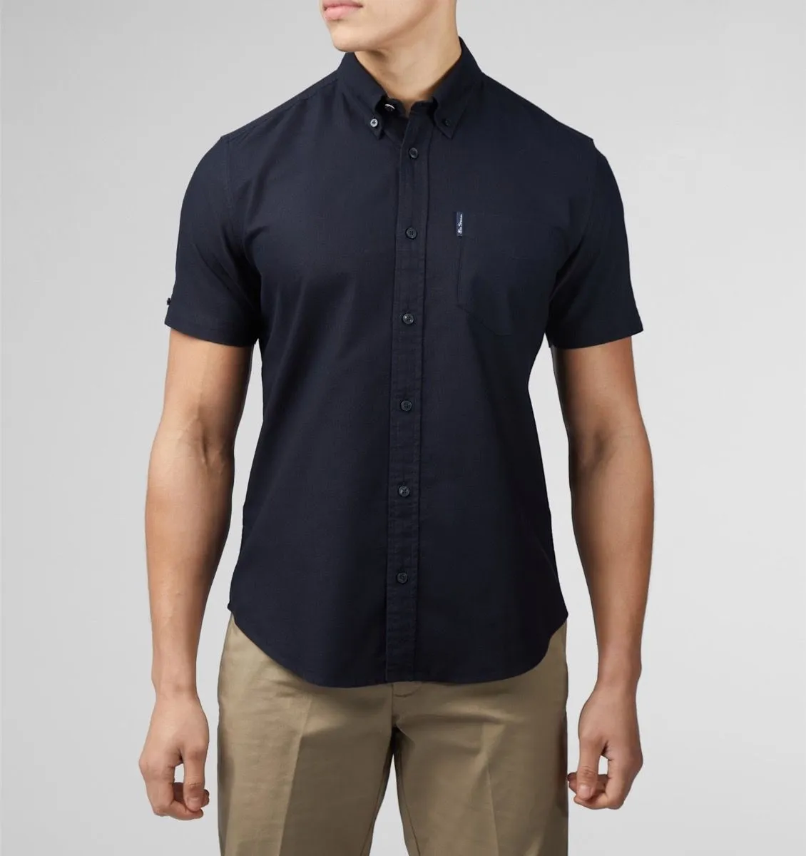 Ben Sherman Short Sleeve Button Down Oxford Shirt Black