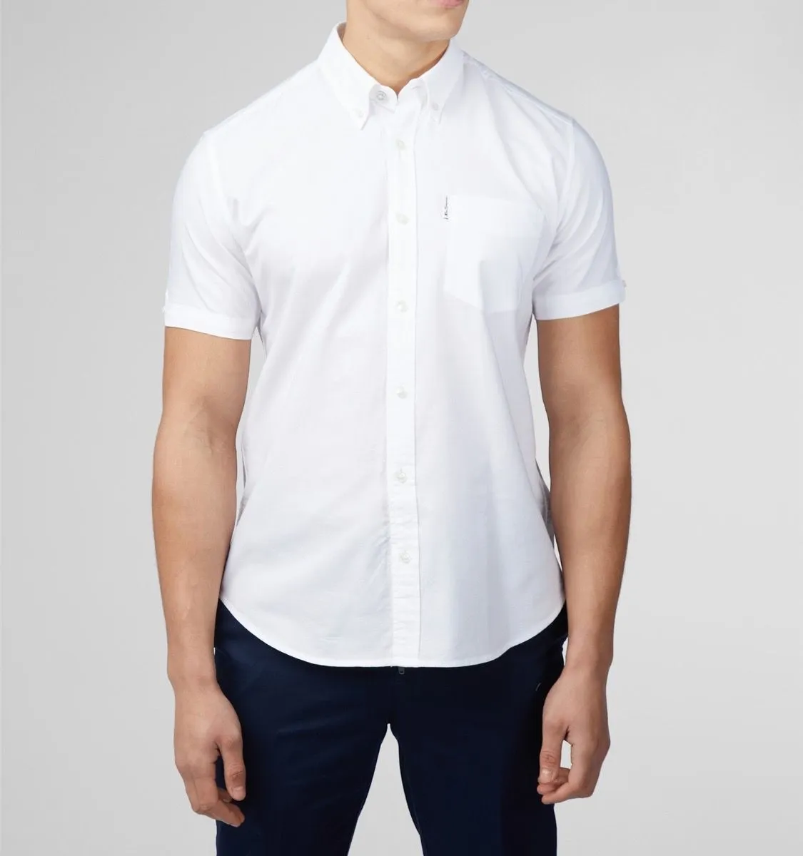 Ben Sherman Short Sleeve Button Down Oxford Shirt White