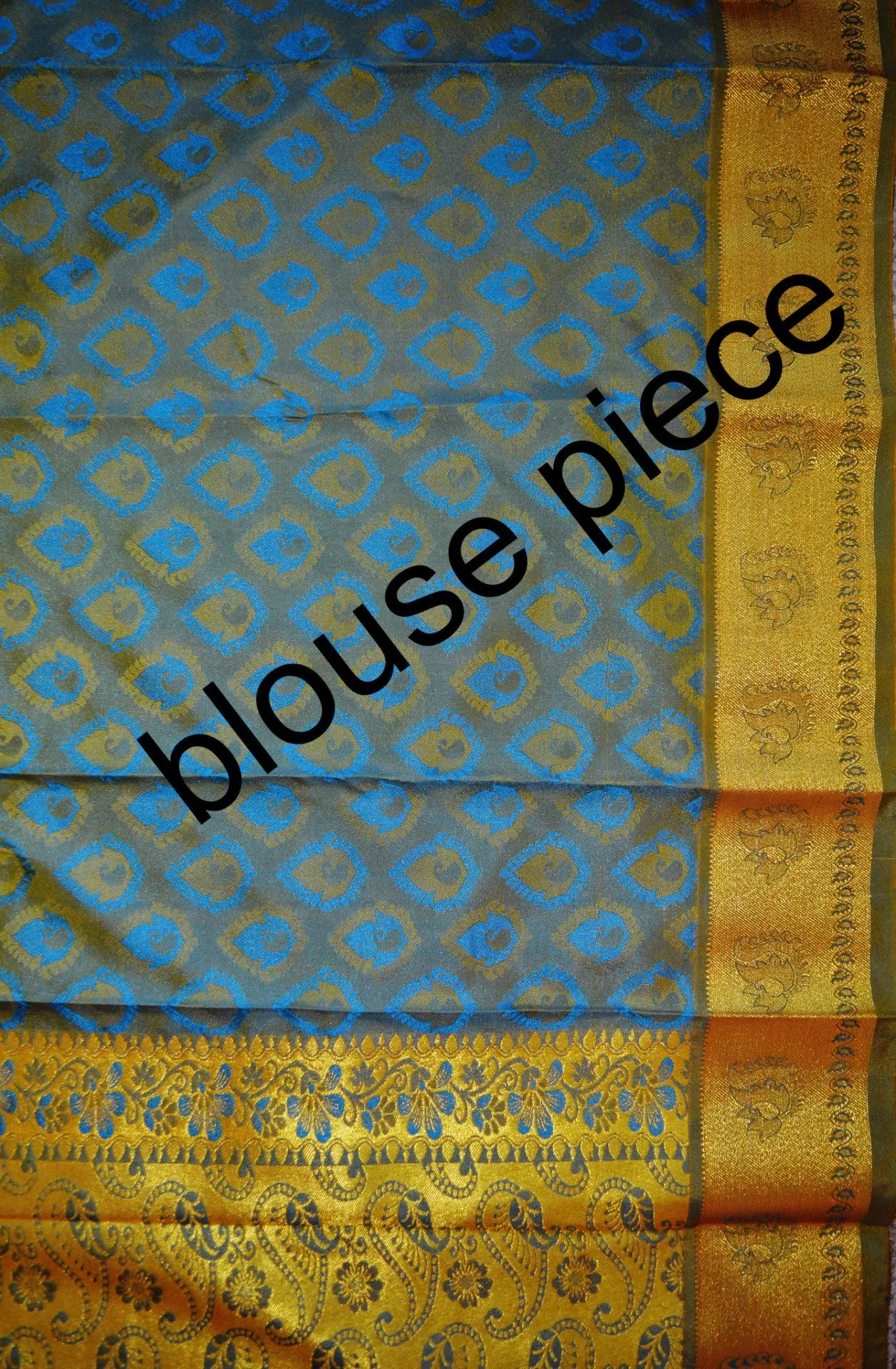 Bridal Wear Skyblue Colour Kanchipuram Silk Saree