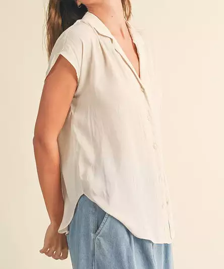 Button Down Top - Cream