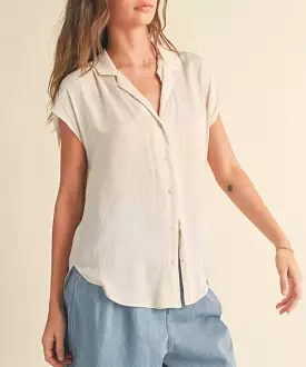 Button Down Top - Cream