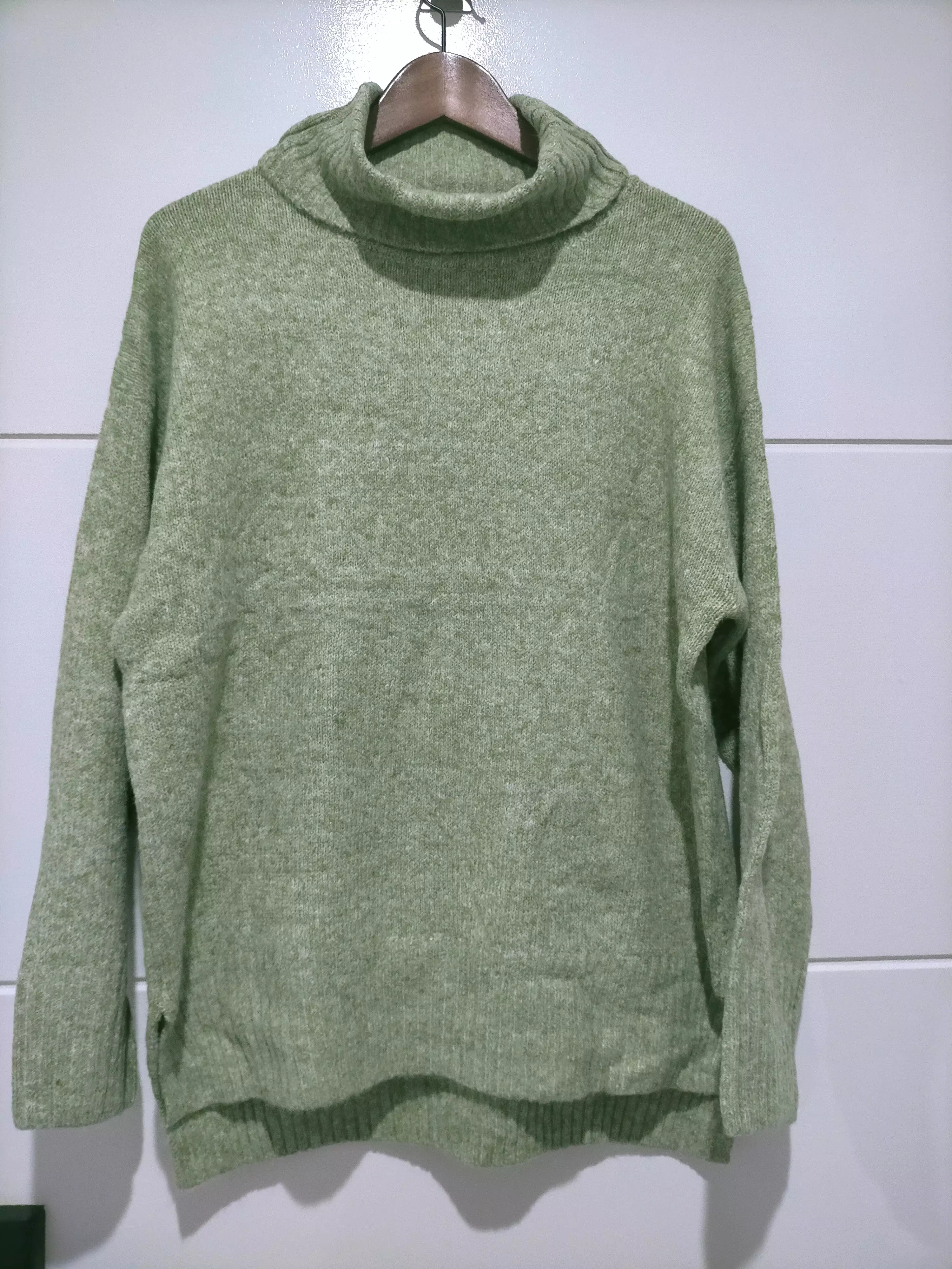 Canyon Roll Neck Knit Jumper Marled Avocado