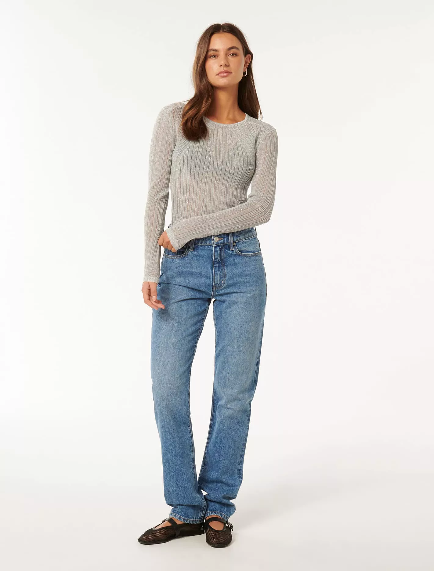 Cara Sheer Mix Knit Jumper