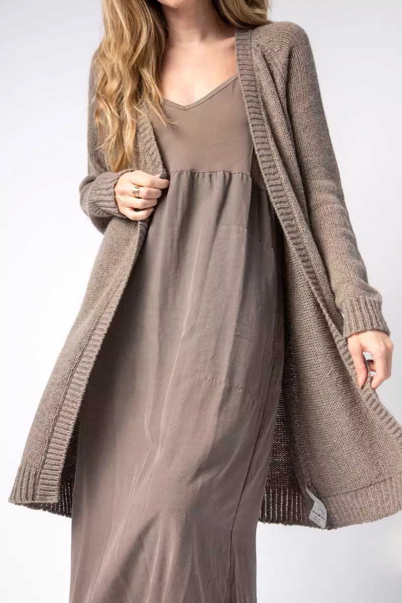 Cashmere Duster Cardigan in Brownish