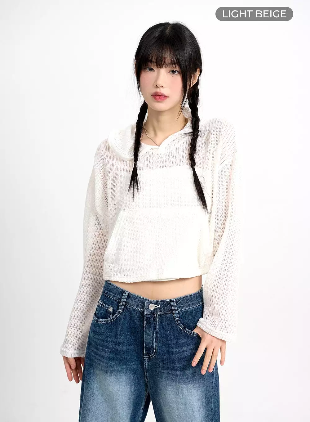 Cozy Hollow Out Cropped Hoodie CM415