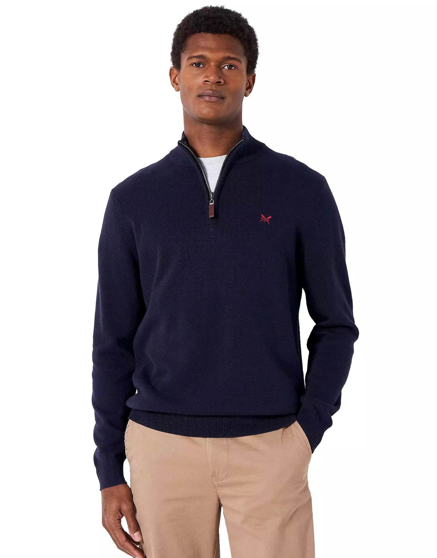 Crew Clothing Mens Classic Half Zip Knit Jumper